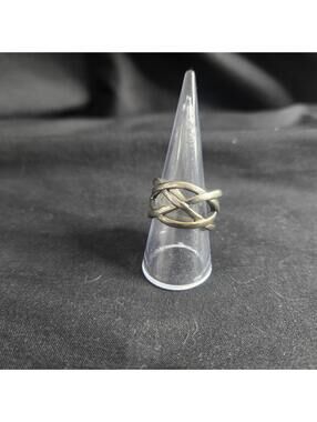 Tiffany & Co Sterling Silver Braided Weave Wide Knot Vintage Ring Size 9